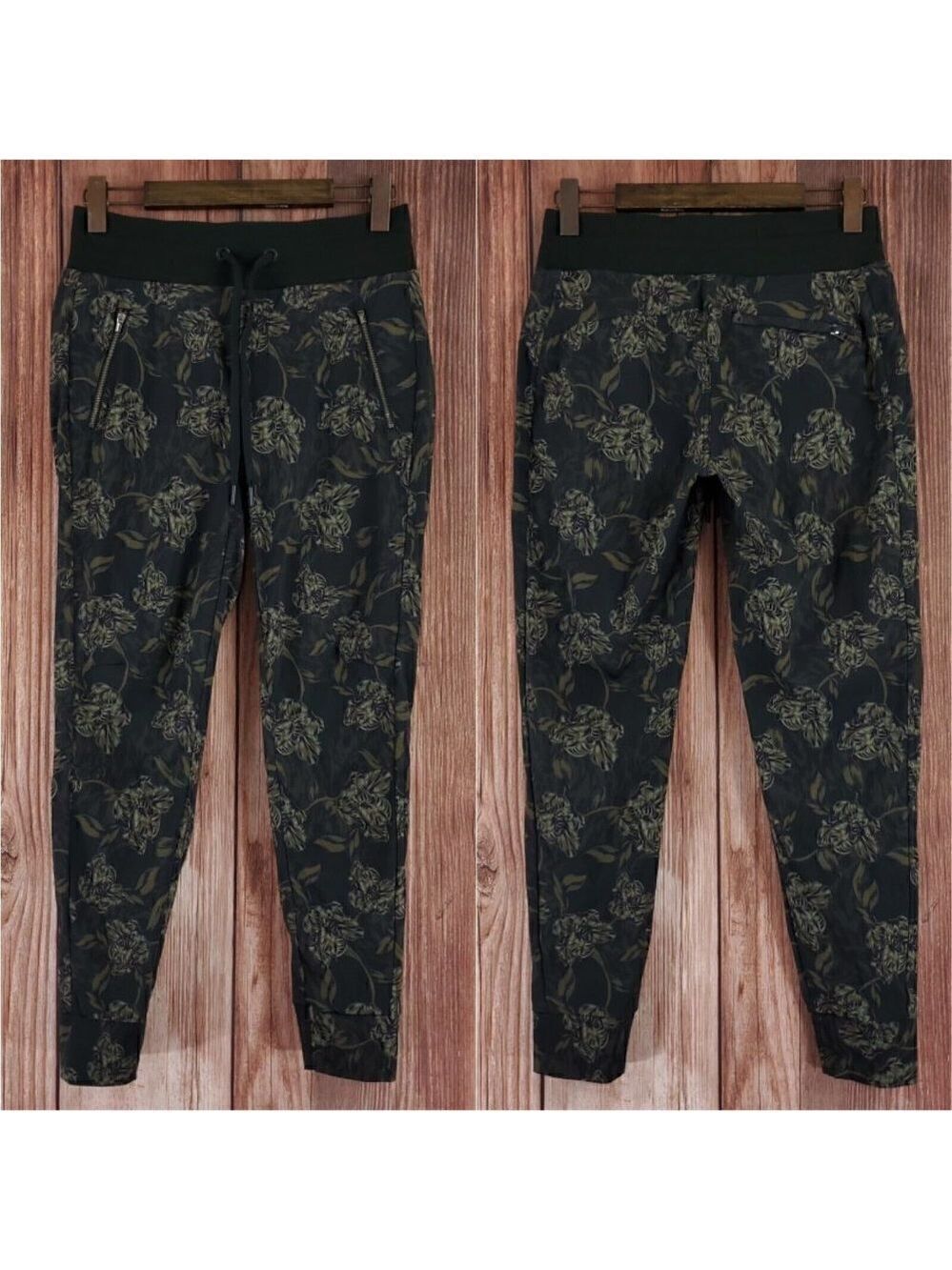 Athleta Womens Sz 4 Trekkie North Printed Jogger Green Floral Athleisure 657666
